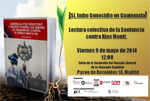 ¡Sí, hubo genocidio en Guatemala! Lectura pública de la sentencia que condenó a Ríos Montt