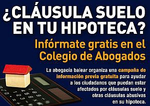 El Colegio de Baleares pone en marcha una campaña de información previa gratuita sobre cláusulas suelo y otras cláusulas abusivas