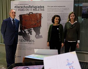 Los Colegios de Cáceres y Baleares inauguran la exposición “#DerechosRefugiados: 11 vidas en 11 maletas”