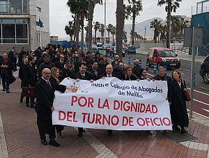 Protesta de los abogados de Melilla en defensa del Turno de Oficio