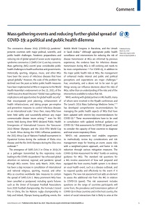 Mass gathering events and reducing further global spread of COVID-19: a political and public health dilema