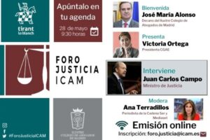 El ministro de Justicia, presentado por Victoria Ortega, protagonista del primer Foro Justicia ICAM online