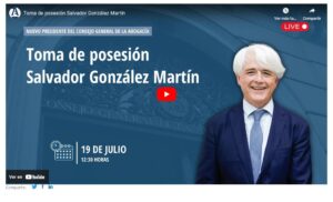 Sigue en directo la toma de posesión de Salvador González Martín como nuevo presidente de la Abogacía